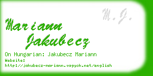 mariann jakubecz business card